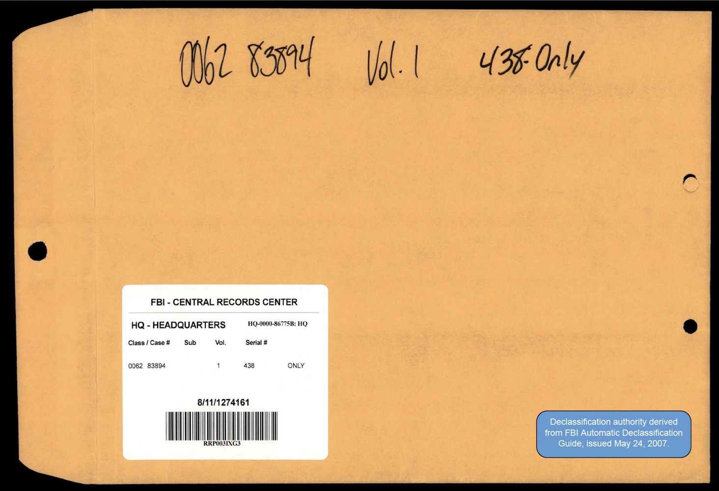 FBI 62-HQ-83894 — Serial 438