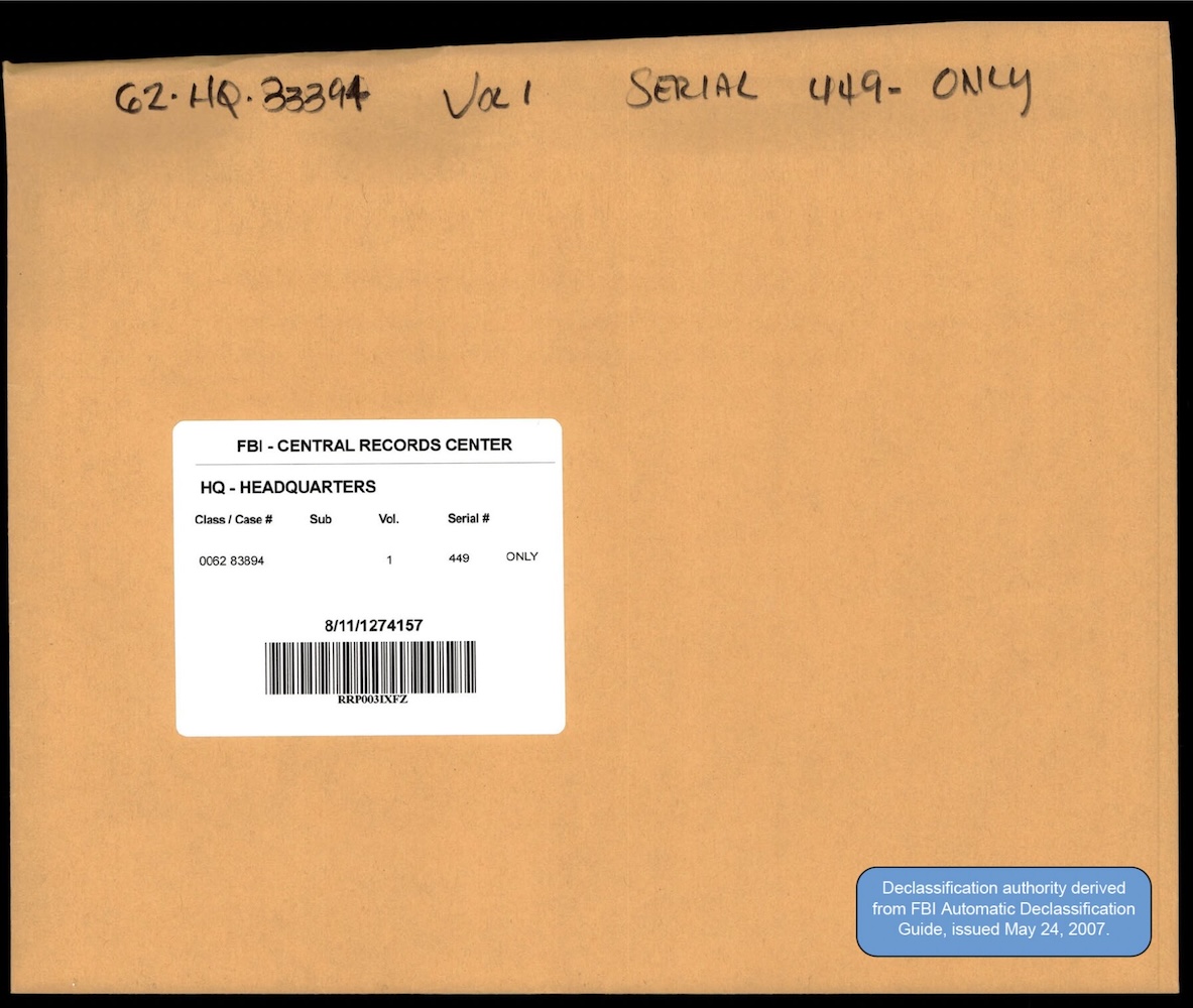 FBI 62-HQ-83894 — Serial 449